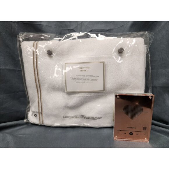 Frette Hotel Classic Bath Mat 20 in x 35 in White Sepia 100% Cotton NEW! - Picture 2 of 5